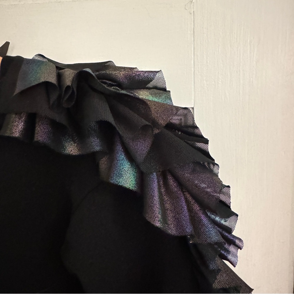 Black Ruffled Kids Top - Picture 2 of 4